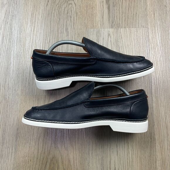 Allen Edmonds Wilder Mens 9 Black Slip On Loafers Venetian Leather Low Top - Picture 5 of 10